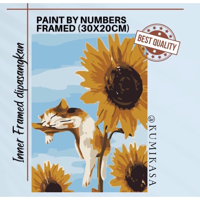 

Diy Painting By Number 30X20Cm Kerajinan Tangan - Garden Cat