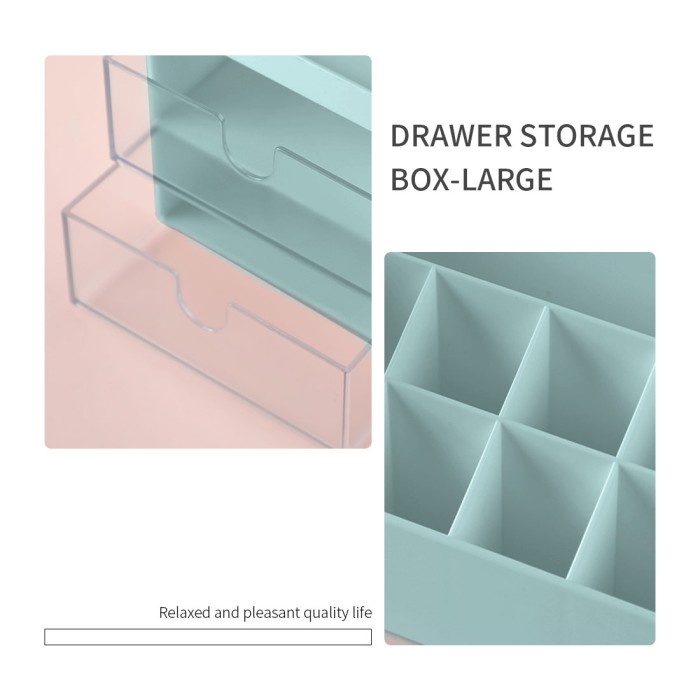 Terbaru Miniso Kotak Penyimpanan Drawer Storage Box Besar Makeup Lipstik