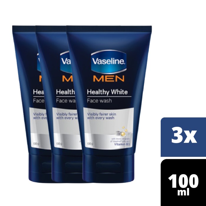 Terbaru Vaseline Men Healthy Bright Facial Wash - 100Gr Isi 3