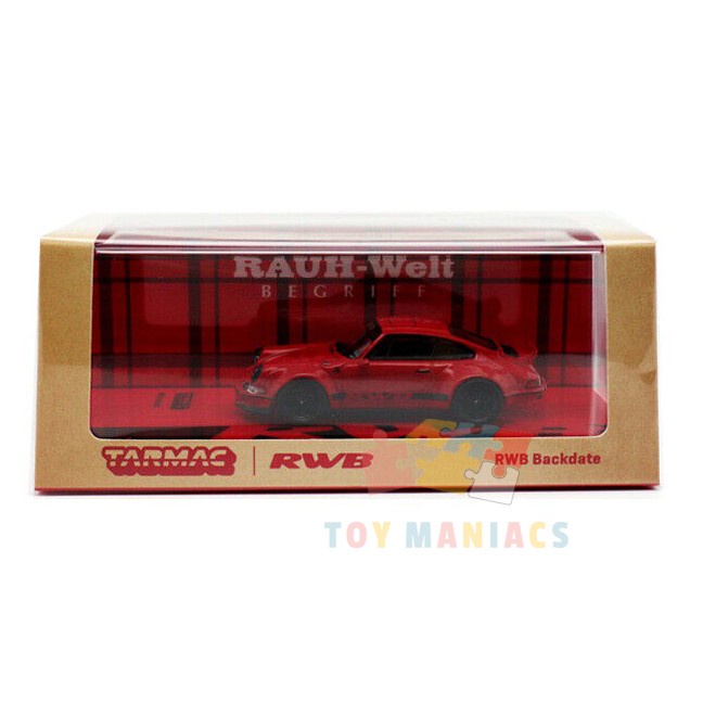 ✅COD Tarmac T64-046-Re Porsche 911 Rwb Backdate Red Scale 1:64 Model Car Terbaru