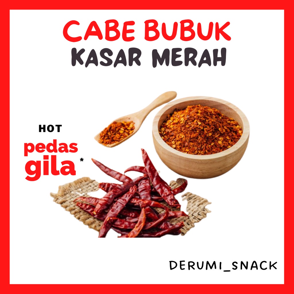 

Cabe Bubuk Kasar Merah Cabe Giling Extra Pedas Hot Jeletot Kiloan 1Kg