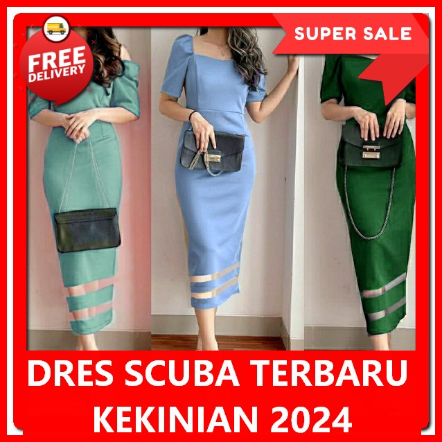 Dres Pesta Mewah Elegan Kondangan Longdres Remaja Simple Drea Scoba Wnita Immport Premium Dress Kore