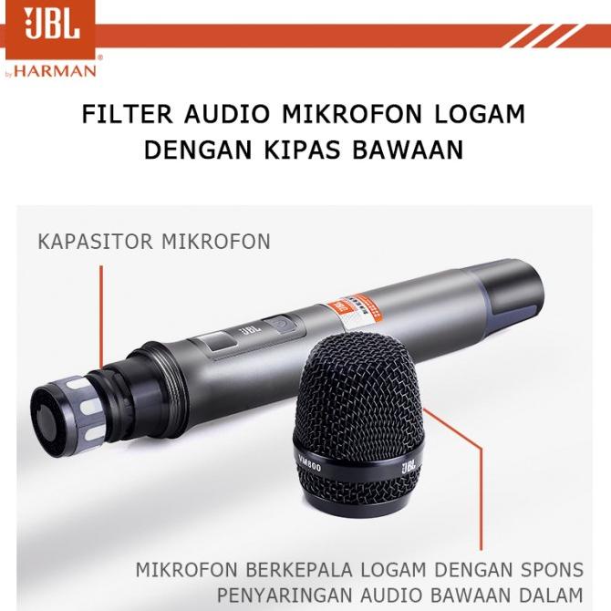 Profesional Mic Wireless Jbl/Vm800 Microphone Karaoke