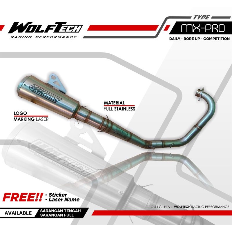 Kenalpot MX King Fullsystem type knalpot Roadrace By Wolf Tech Racing MX-PRO