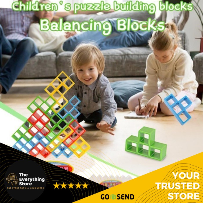 Mainan Balok Keseimbangan Tetra Tower Block Balancing Family Game
