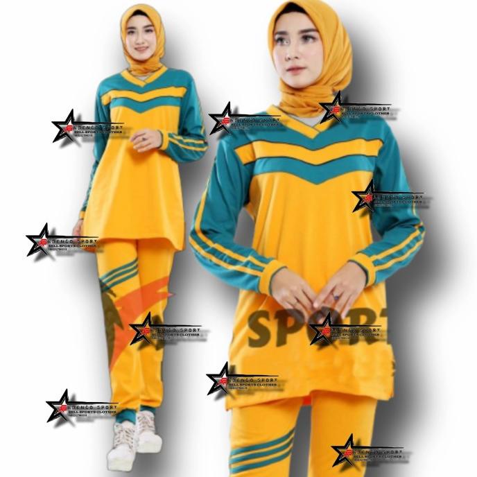 Baju Senam Terbaru / Setelan Baju Senam Muslimah / Setelan Olahraga
