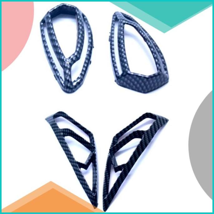 GARNIS VARIASI LAMPU SEN/SEIN AEROX 155 BLACK CARBON DEPAN BELAKANG 16