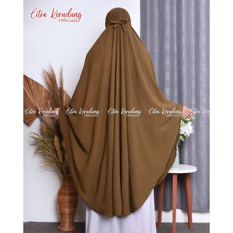 Instan Bergo Tali Nonpad Crinkle Pet Jumbo Oval / Bergo Crinkle Airflow Pet Antem Oval / Hijab