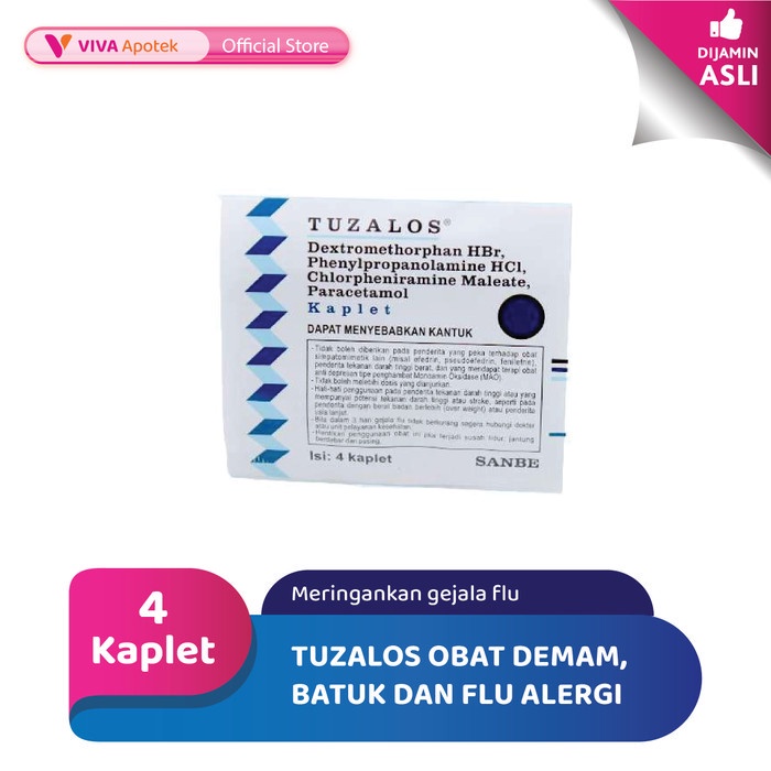 Tuzalos Meringankan Flu &amp; Batuk (4 Kaplet)