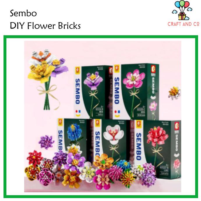 Ready Stock  Brick Sembo Flower Bunga Diy - Siap Kirim