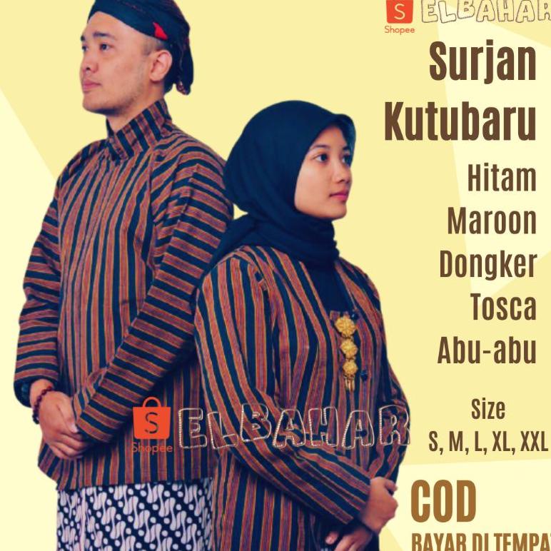 Best Produk Baju Surjan PRIA dan Kutubaru WANITA Dewasa Size S M L XL XXL Baju Tenun Lurik premium