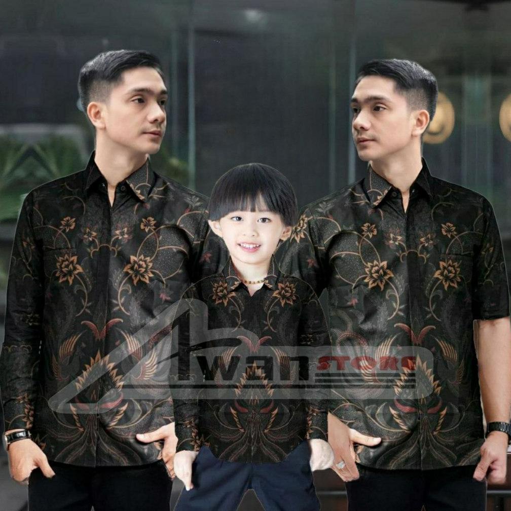 Best Produk TERBARU Couple sweet || couple batik ayah dan anak cowok BATIK HITAM Batik Sultan Batik 