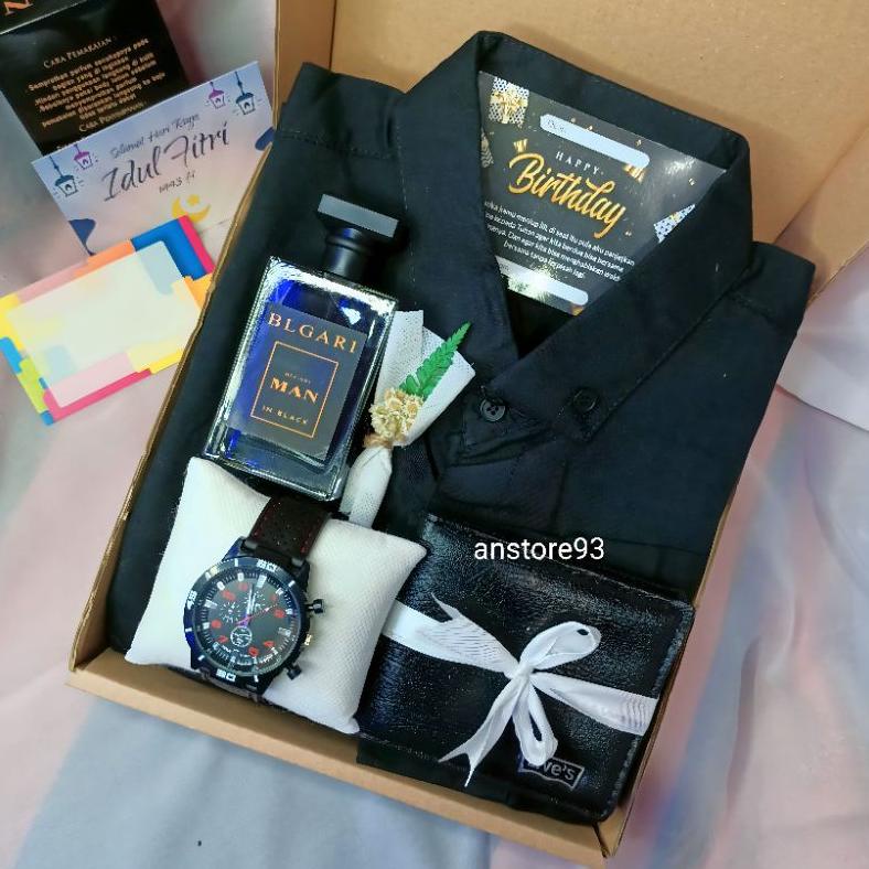 

MURAH BISA COD kemeja cowo / kado/hampers gift Box / free Kartu ucapan Bisa request ucapan Promo