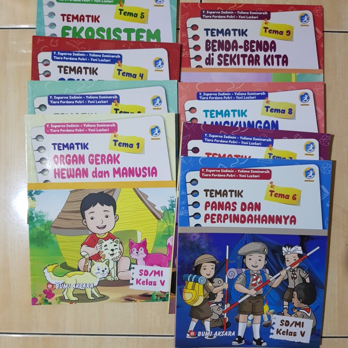 [New Ori] Satu Paket Tematik Bumi Aksara Sd/Mi Kelas 5 Semester 1.2 Tema 1-9 Terbaru