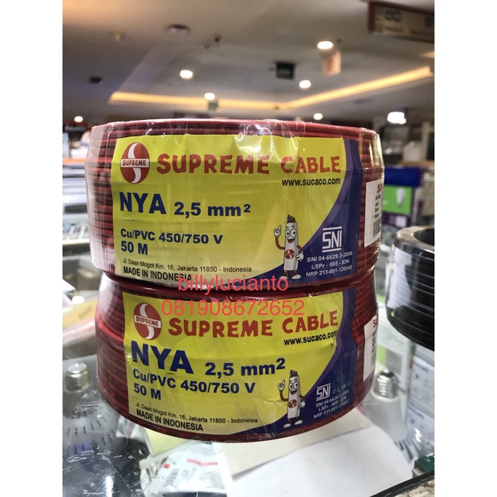 [Ori] Kabel Tunggal Nya 25Mm Supreme Original 50 Meter 25 Mm 2.5Mm 2.5 Mm Terbaru