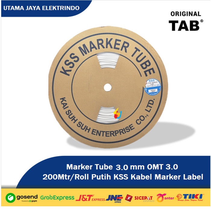 [Ori] Marker Tube 30Mm 200Mtr/Roll Kss Kabel Marker Label Omt 3.0 Putih Diskon