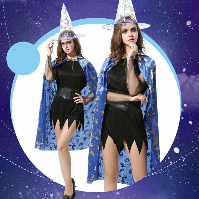 

Jubah Witch Penyihir Drakula Kostum Halloween Set Jubah + Topi Witch Original