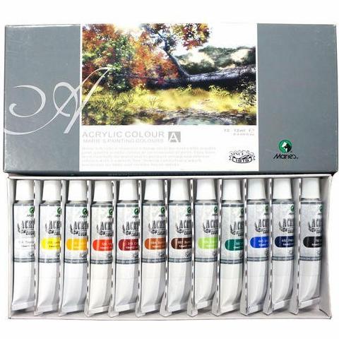 

Update! MARIES ACRYLIC COLOUR 12 WARNA / CAT AKRILIK MARIES SET .,