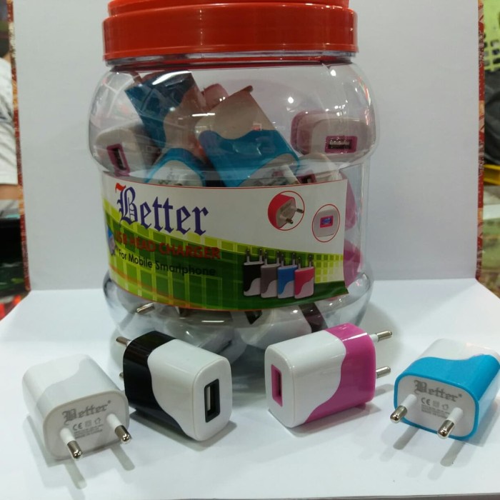 [Original] Batok Charger Beter 1Usb 1 Toples Isi 30Pcs Kepala Charger Beter 1 Usb Terbaru
