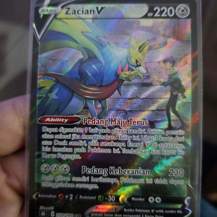 ✅COD Pokemon Tcg Indonesia Zacian V Csr Limited
