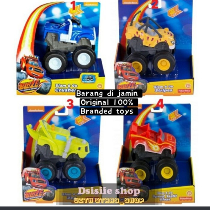 ✅COD Blaze The Monster Machine Slam And Go Cars Crusher Stripes Zeg Blaze Limited