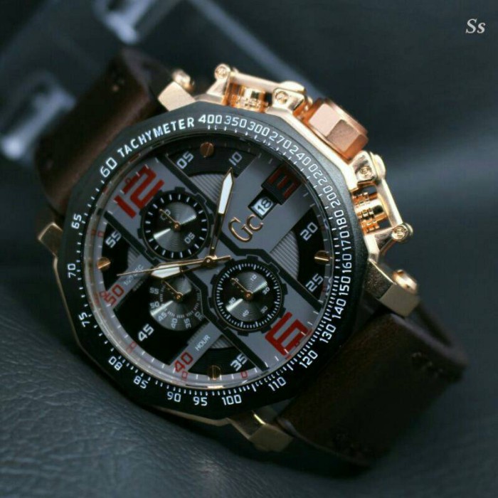 ✅New Ori Jam Gc Chrono Aktif Pria Leather Berkualitas