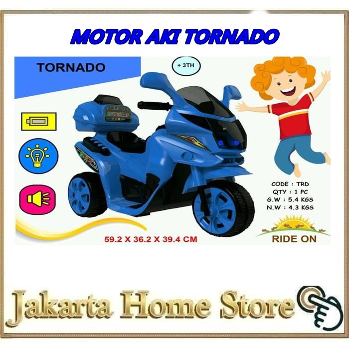 ✅COD Motor Aki Tornado Mainan Anak - Kuning Berkualitas