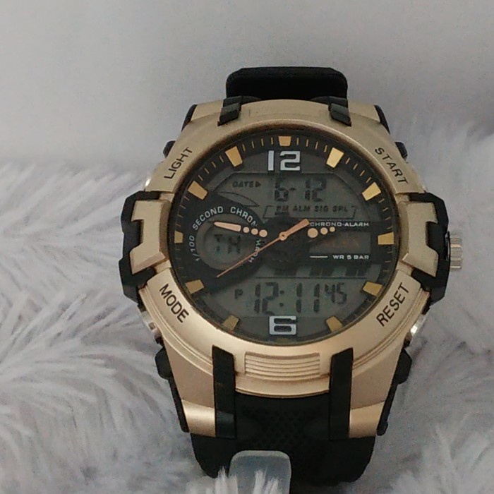 ✅New Ori Jam Tangan Sport Wateresist Rubber Alfa Dual Time Terbaru