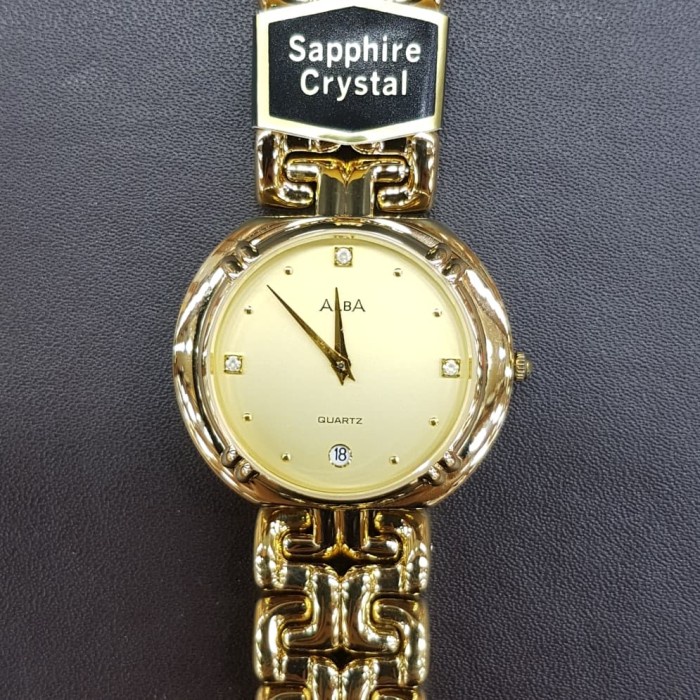 ✅New Ori Alba V729-X044 Gold Dial Men'S Watch Terbaru