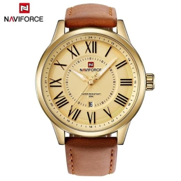 ✅New Ori Jam Tangan Pria Naviforce Nf9126 Original Brown Berkualitas