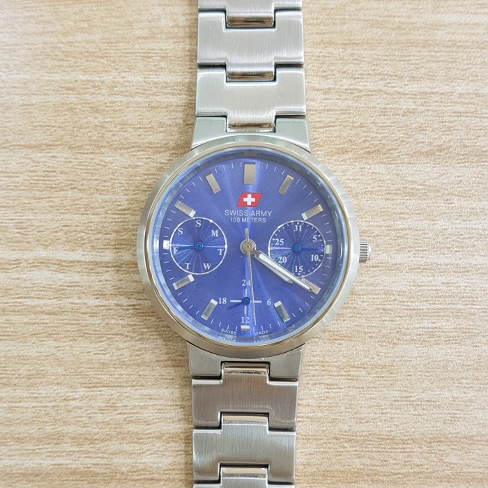 ✅New Ori Sale Swiss Army Hcc-9729/9 Blue Dial Stainless Steel Ladies Watch Limited