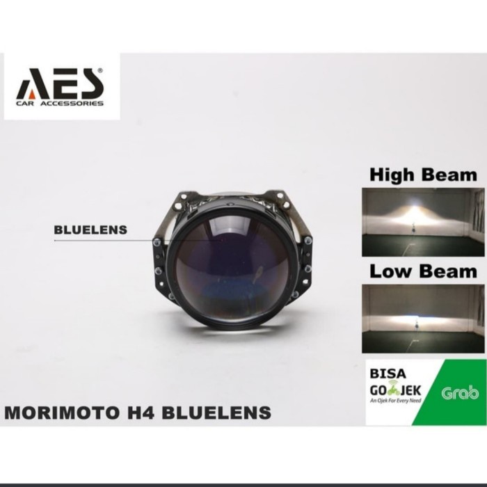 ✨COD Projector Aes Morimoto Bluelens 3 Inchi Kaki H4 I Projie Mobil Lensa Diskon