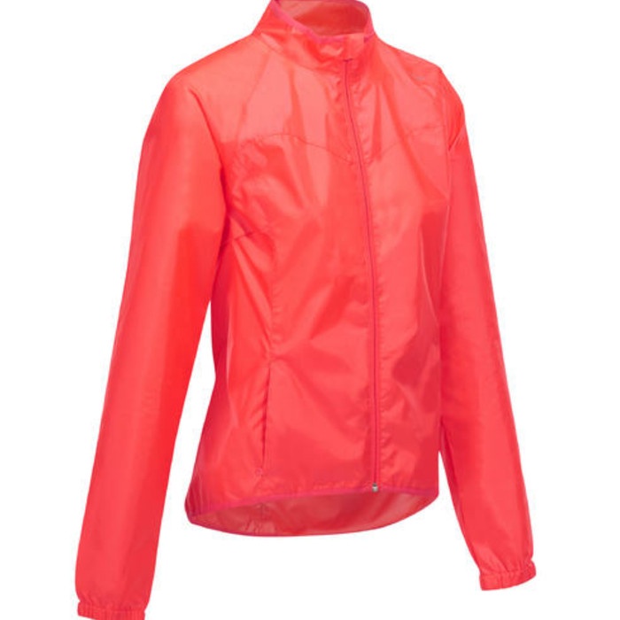 [COD] Jaket Sepeda Wanita Rainproof Btwin Triban Rc100 Pink Terbatas