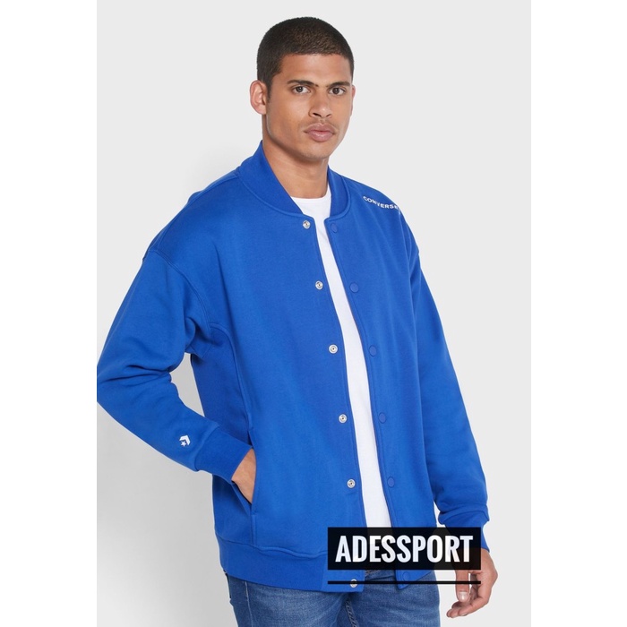 [COD] Jacket Bomber Converse Twisted Varsity Knitted Biru Original Limited