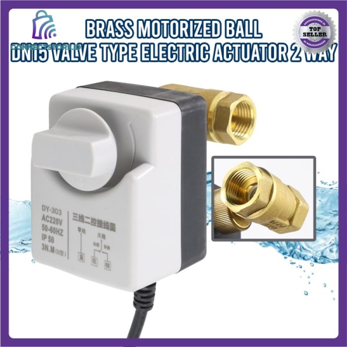 [Ori] Brass Motorized Ball Valve Electric Actuator 2 Way Dn15 - Black Terbaru