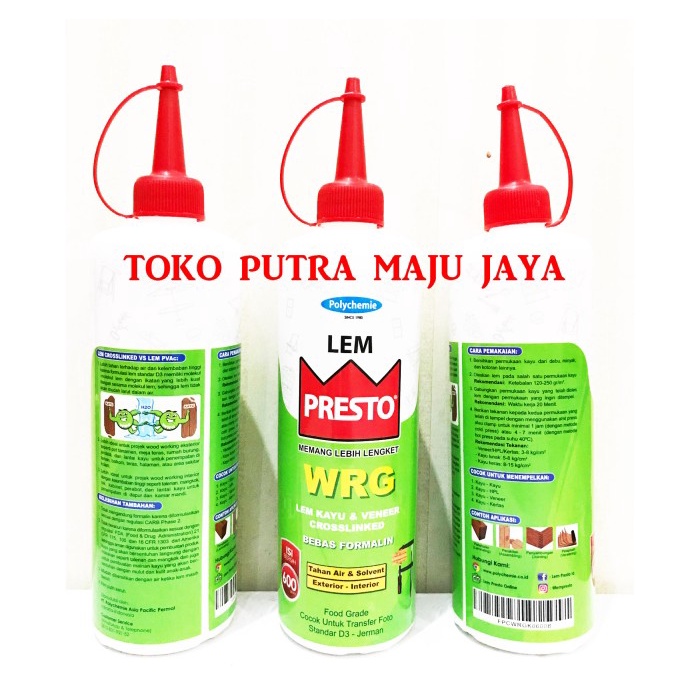 

Lem Putih Kayu Presto Wrg Anti Air Water Resistant 600 Gram Wrg