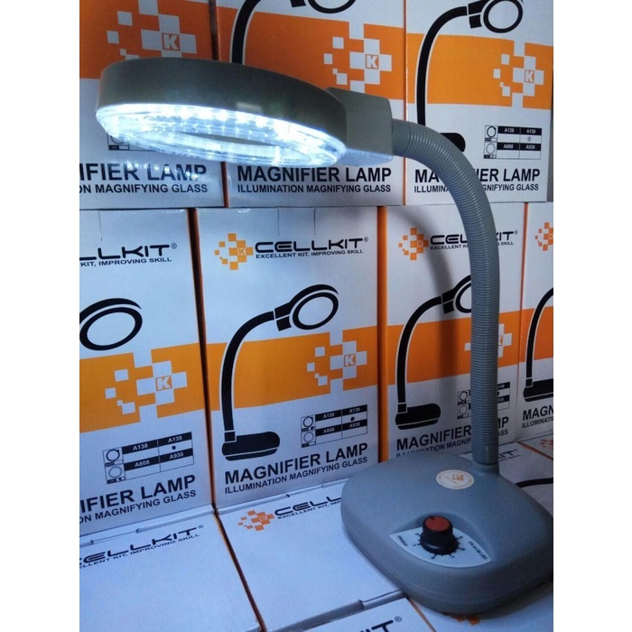 

kaca pembesar + lampu servis cellkit a139 led