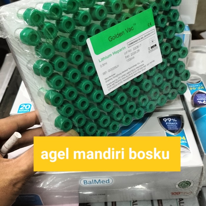 [Ori] Tabung Lithium Heparin 05Ml/Microtube Blood Collection Tube 05 Ml Terbatas