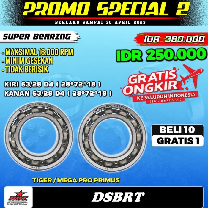 BEARING LAHER KRUK AS BRT TIGER GL PRO MEGAPRO LAMA PRIMUS