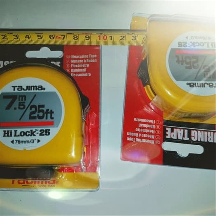 [Original] Meteran Tajima 7.5 Meter 25 Ft Hilock-25 Meteran Measuring Tape Terbatas