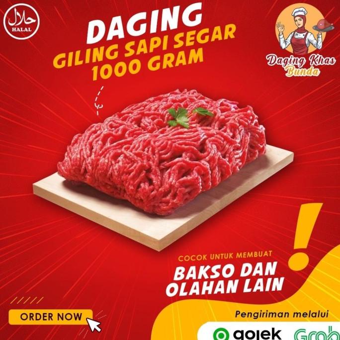 

(Premium) Daging Giling Sapi Lokal Segar Fresh Minced Be 1Kg 1 Kg 1 Tokonyaolfie