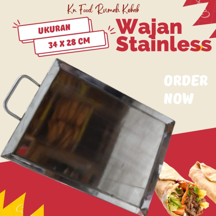 ✅Ready Wajan Penggorengan KebabBurger Sosis Bakar-Wajan Stainless -Murah Terbaru
