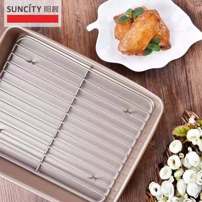 

✅Original Suncity Baking Tray With Rack Set 13 Inch Roasting Baking Tray Pan Terbaru