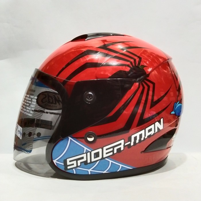 ✅Sale Helm Mds Sport R3 Junior Spiderman #6 Red Helm Half Face Terbaru