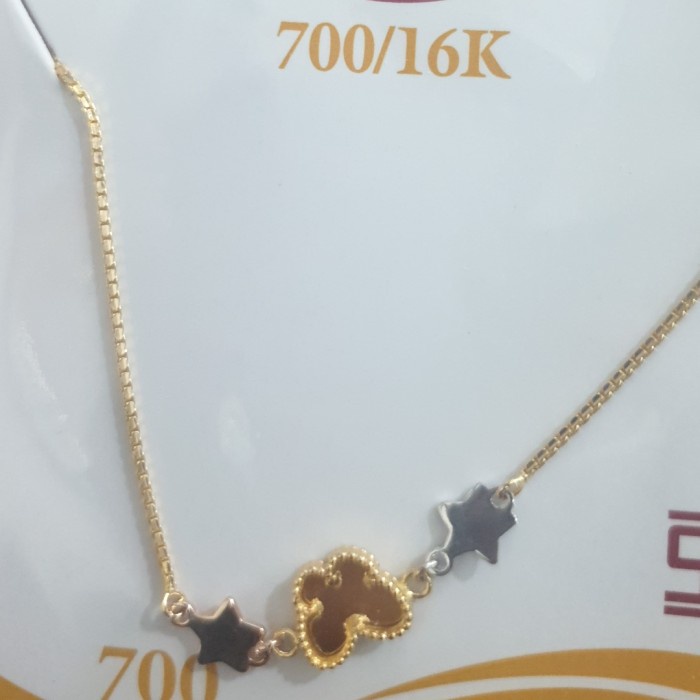 ✨Sale Gelang Serut Bintang Plat Emas Asli 700 70 Jumbo Besar Kecil Hwt Diskon