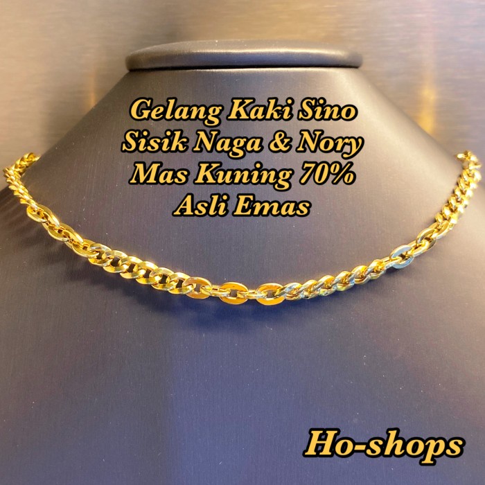 ✨Sale Gelang Kaki Sino / Sisik Naga  Nory Mas Kuning Kadar 70 Asli Emas Limited