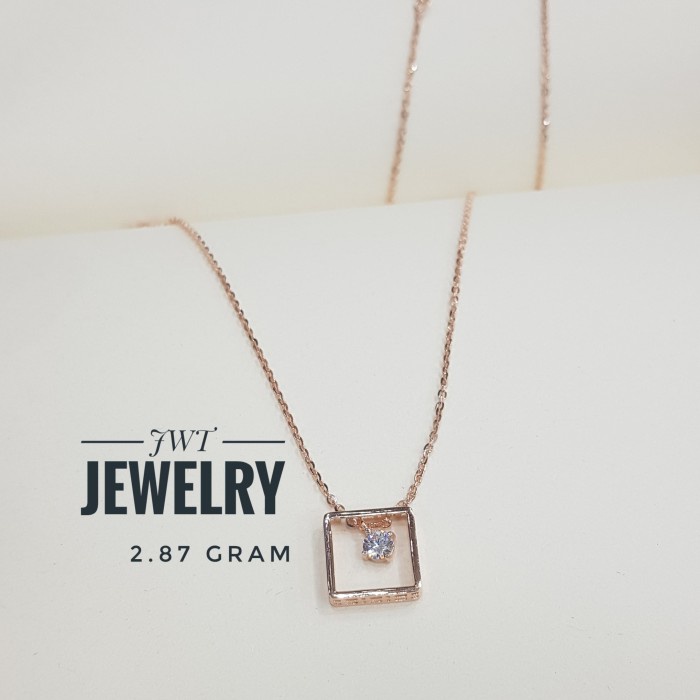 ✨Sale Kalung Koye Emas Fashion Milly Mollie Solitaire Square Berkualitas