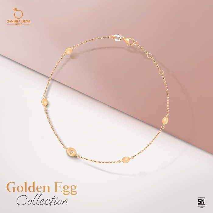 ✨Sale Gelang Kaki Emas Sandra Dewi Gold Golden Egg Collections Cantik Dainty Diskon