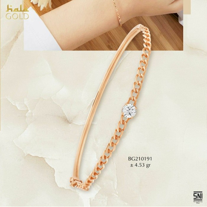 ✨Sale Gelang Tangan Hala Gold Solitaire Cuban Sisik Naga Terikat Collection Limited