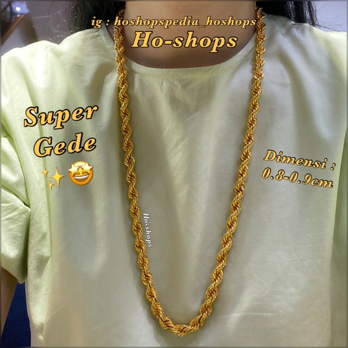 ✨Sale Kalung Tambang Super Gede Mas Kuning Kadar 700 Asli Emas Berkualitas